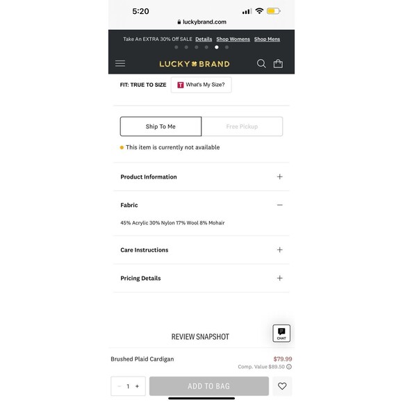 Lucky Brand Size Large Wool Mohair Blend Sweater Woman’s Pink Plaid Cardigan - Picture 10 of 11